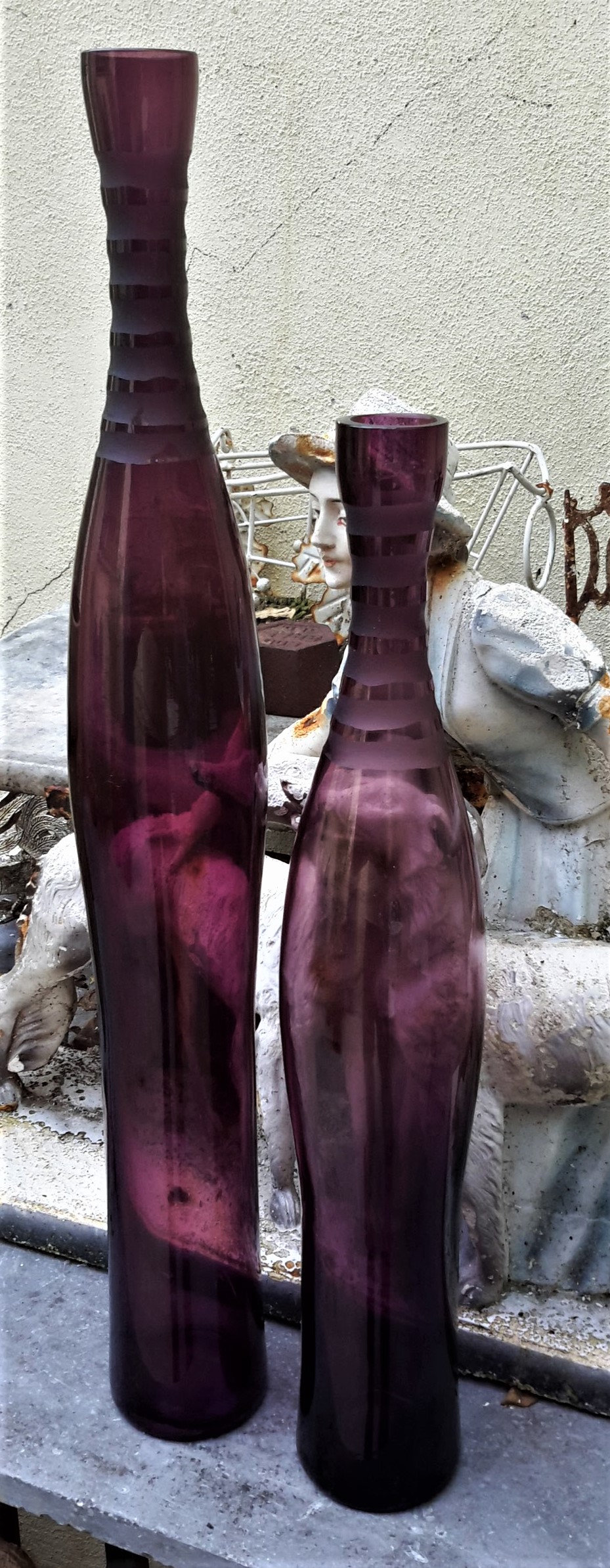 Geven Bourgeon Verst Design gestileerde purperen glazen siervazen | Antiek en Curiosa